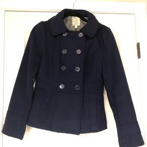 Tulle - Navy Double Breasted Peacoat - Wool Blend